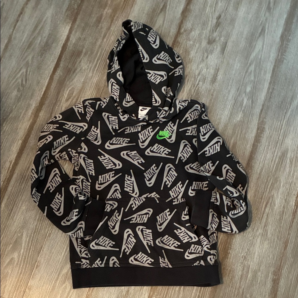 Nike Gray and White Logo Boys hoodie
